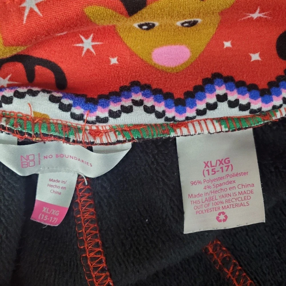 No Boundaries Fleece Lined High Waist Legging Size XL Juniors Ugly Christmas‎